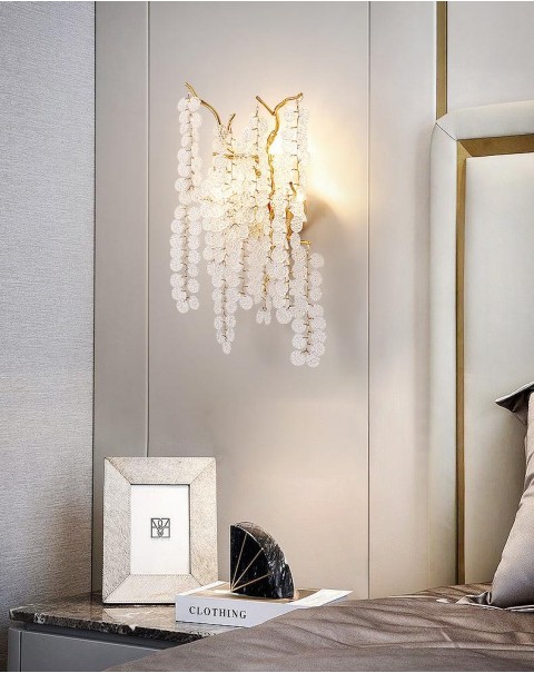 Light luxury money tree branch living room crystal wall lamp villa hall lamps art atmospheric high-grade dining room bedroom light decoration