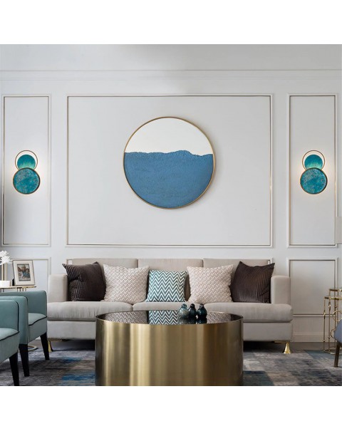 Post-modern creative green hardware living room art bedside bedroom designer model house creative personality wall lamps