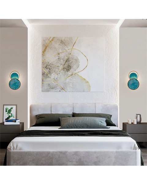 Post-modern creative green hardware living room art bedside bedroom designer model house creative personality wall lamps