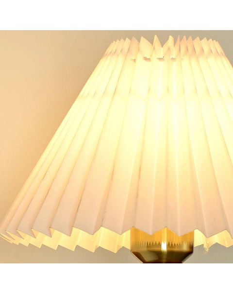 Scandinavian Japanese solid wood bedroom bedside wall lamp French retro iron net red pleated bedroom living room background light