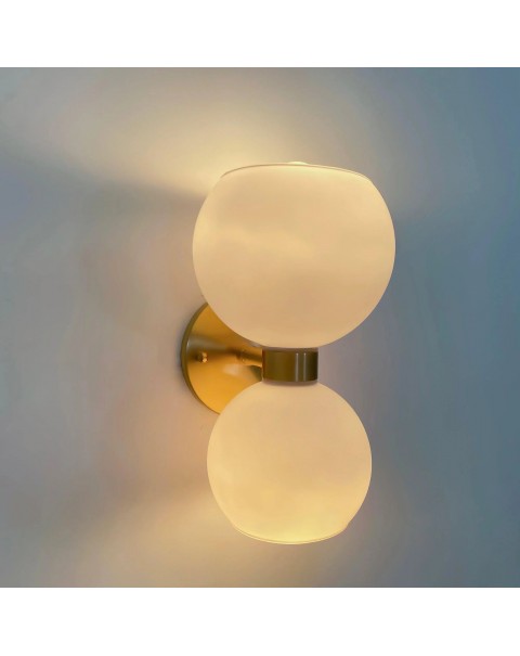 Living room bedroom TV background wall light Scandinavian glass double decorative wall lamp modern minimalist art bedside lamps