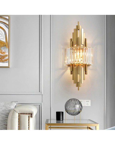 TV background wall crystal wall lamp modern simple bedroom bedside lamp luxury light luxury villa living room wall light