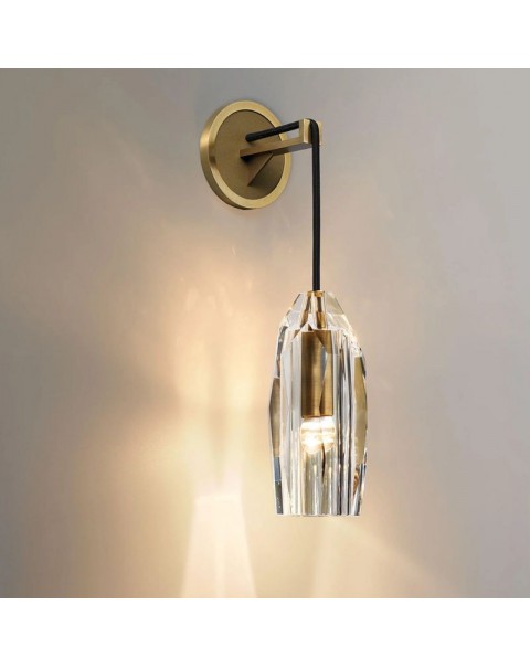 Scandinavian copper light luxury bedroom bedside lamp modern minimalist living room background wall corridor aisle chandelier crystal wall light