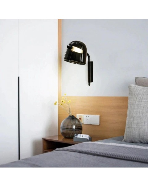 Post-modern minimalist Scandinavian style creative study designer living room glass bedroom bedside lamp wall lights