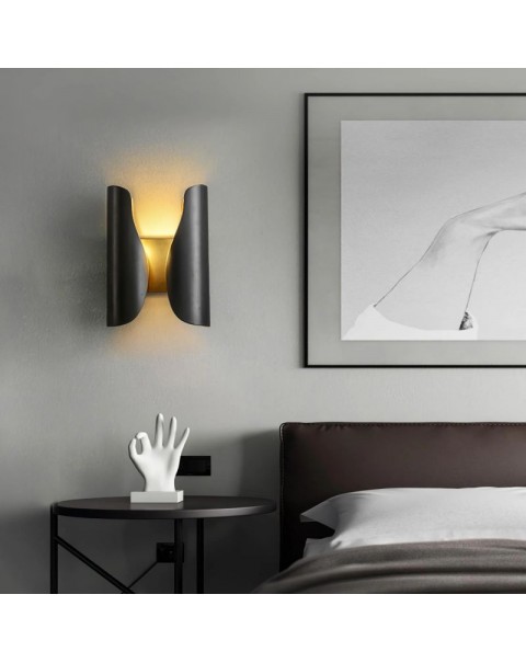 Modern light luxury all copper wall lamp bedroom bedside minimalist creative hotel lamps and lanterns villa corridor living room background wall light
