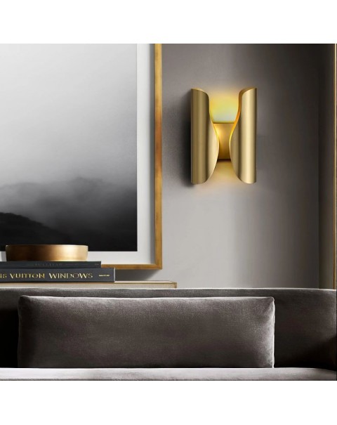 Modern light luxury all copper wall lamp bedroom bedside minimalist creative hotel lamps and lanterns villa corridor living room background wall light