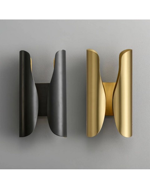 Modern light luxury all copper wall lamp bedroom bedside minimalist creative hotel lamps and lanterns villa corridor living room background wall light