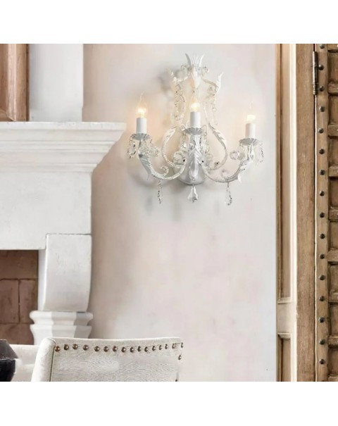 American country dining room lamp vintage old living room lamp French rustic princess children's room simple crystal chandelier