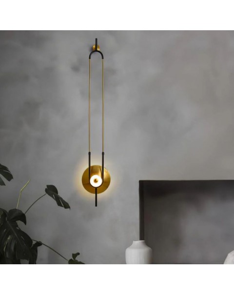 Long rod wall lamp simple modern new Chinese creative sales department decoration light luxury bedroom bed head marble living room wall lamps