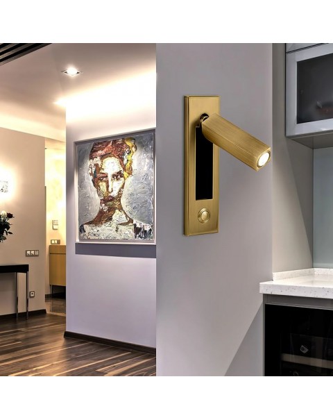 New creative recessed wall lamp hotel room light led bedside lamp hotel recessed light bedroom with usb reading light
