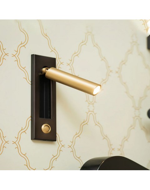 New creative recessed wall lamp hotel room light led bedside lamp hotel recessed light bedroom with usb reading light