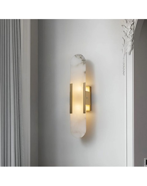 Old branch MELANGE natural marble minimalist art design background wall aisle living room bedroom bedside wall sconce