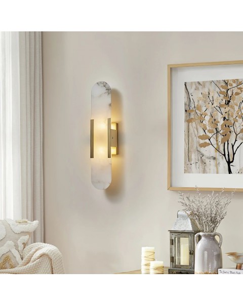 Old branch MELANGE natural marble minimalist art design background wall aisle living room bedroom bedside wall sconce