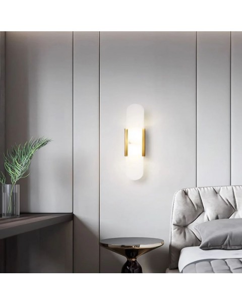 Old branch MELANGE natural marble minimalist art design background wall aisle living room bedroom bedside wall sconce