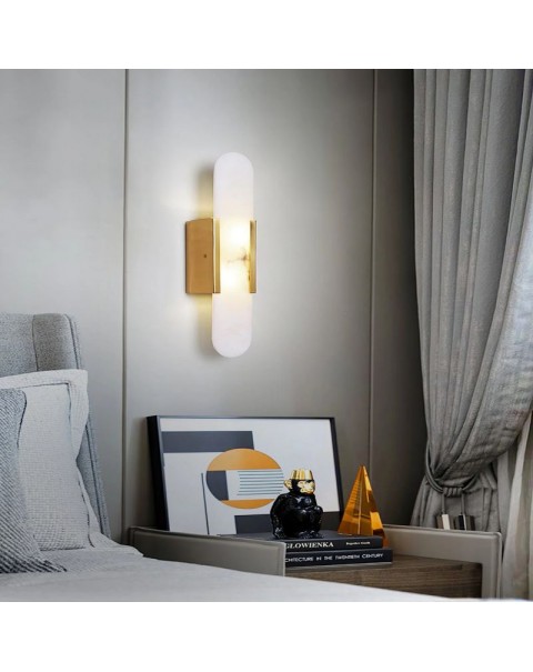 Old branch MELANGE natural marble minimalist art design background wall aisle living room bedroom bedside wall sconce