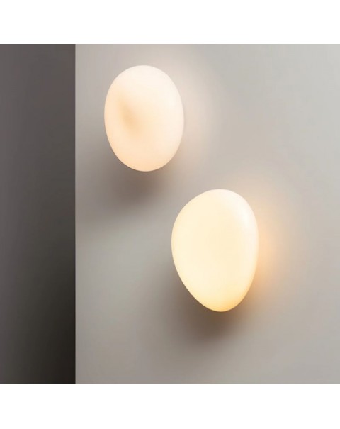 Scandinavian creative personality wabi-sabi style small wall lamp pebbles simple study living room wall modeling lamp bedroom bedside