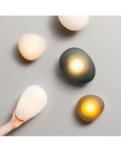 Scandinavian creative personality wabi-sabi style small wall lamp pebbles simple study living room wall modeling lamp bedroom bedside