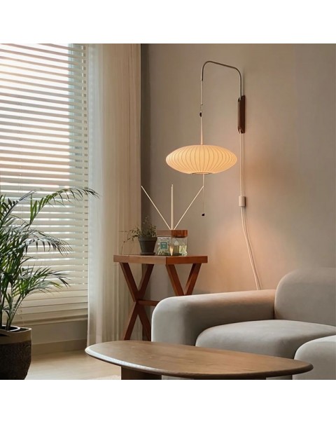 Year Round Park Copper Lamp Modern Light Luxury Simple All Copper Walnut Living Room Sofa Bedroom Bedside Swing Arm Wall Sconce