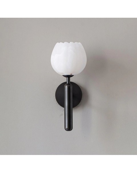 New Chinese bedside wall lamp simple modern copper marble light luxury bedroom living room TV background wall Scandinavian wall.