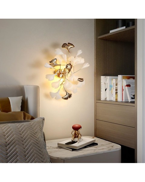Wall lamp bedroom bedside lamp living room background wall creative light luxury crystal aisle light Scandinavian wall lamp 2024 new