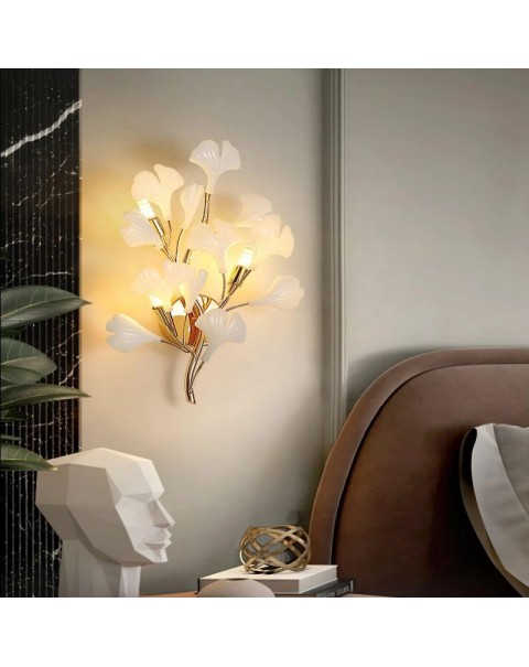 Wall lamp bedroom bedside lamp living room background wall creative light luxury crystal aisle light Scandinavian wall lamp 2024 new