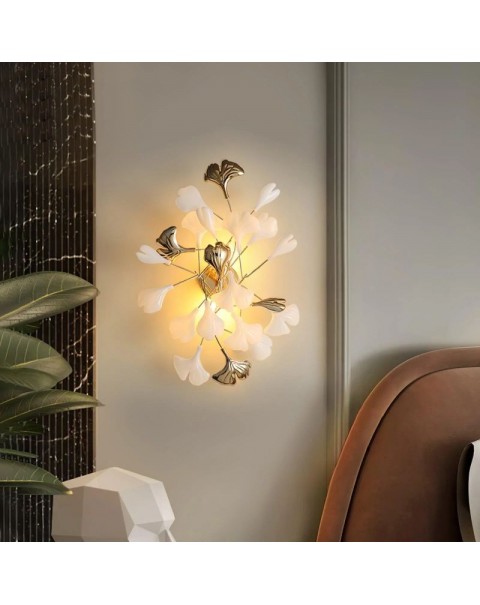 Wall lamp bedroom bedside lamp living room background wall creative light luxury crystal aisle light Scandinavian wall lamp 2024 new