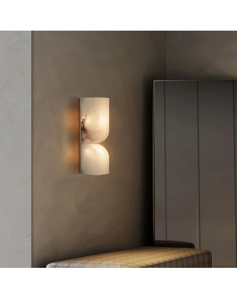 New Chinese light luxury copper wall lamp bedroom bedside living room aisle background wall Scandinavian minimalist creative lucite wall lamps