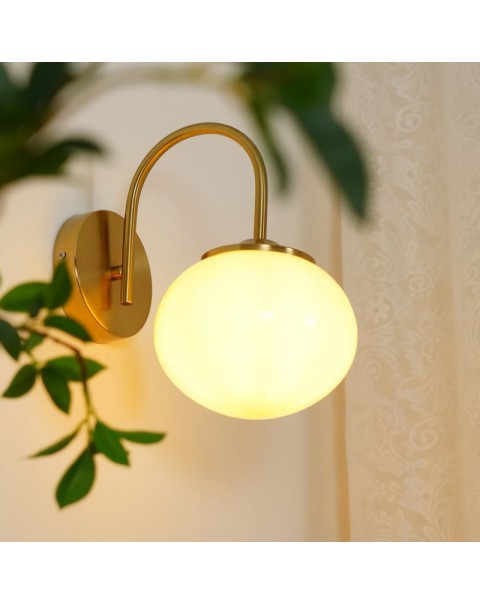 Scandinavian style Bauhaus antique powder cover wall lamp cream wind cozy simple iron wall lamp bedroom aisle entrance light