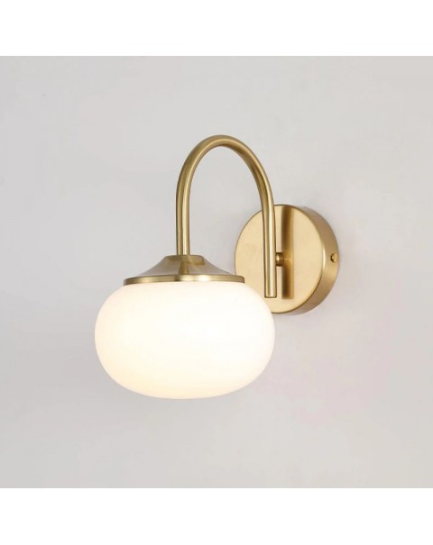 Scandinavian style Bauhaus antique powder cover wall lamp cream wind cozy simple iron wall lamp bedroom aisle entrance light