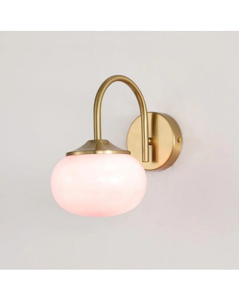 Scandinavian style Bauhaus antique powder cover wall lamp cream wind cozy simple iron wall lamp bedroom aisle entrance light