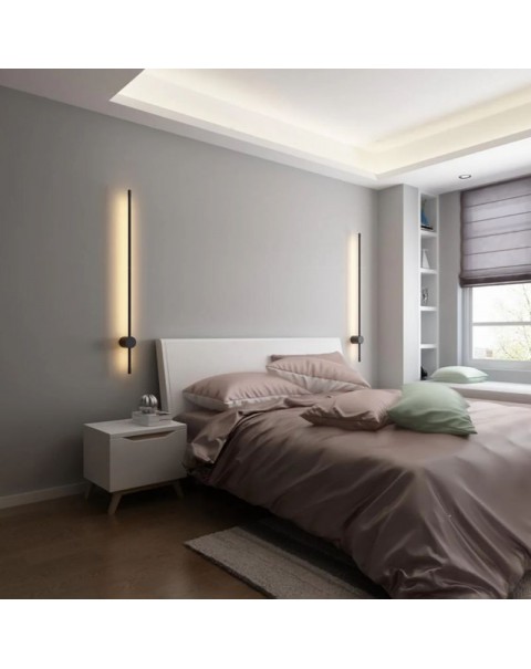 Minimalist bedside wall lamp bedroom modern minimalist Scandinavian LED sofa back wall bedroom bedside lamp long a wordMinimalist bedside wall lamp bedroom modern minimalist Scandinavian LED sofa back wall bedroom bedside lamp long a word