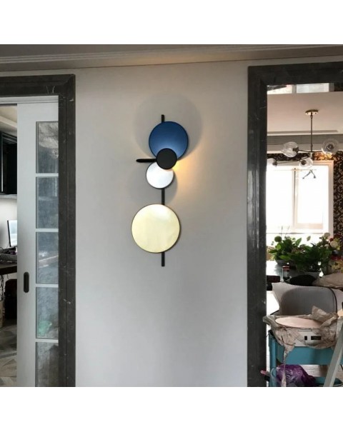 Sanhao Scandinavian Moon Eclipse Planet Wall Lamp Designer Creative Simple Living Room Aisle Decorative Bedside Wall Sconce
