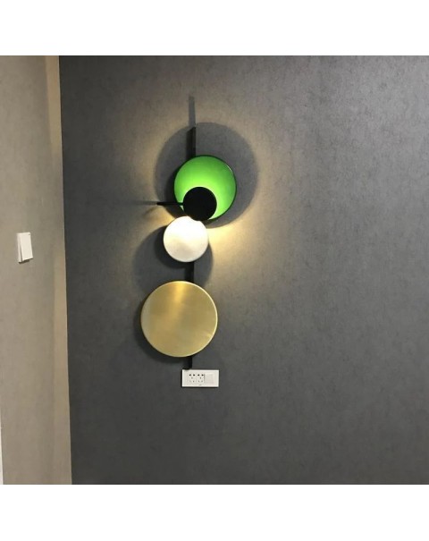 Sanhao Scandinavian Moon Eclipse Planet Wall Lamp Designer Creative Simple Living Room Aisle Decorative Bedside Wall Sconce