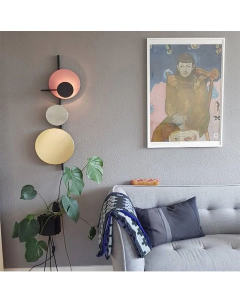 Sanhao Scandinavian Moon Eclipse Planet Wall Lamp Designer Creative Simple Living Room Aisle Decorative Bedside Wall Sconce