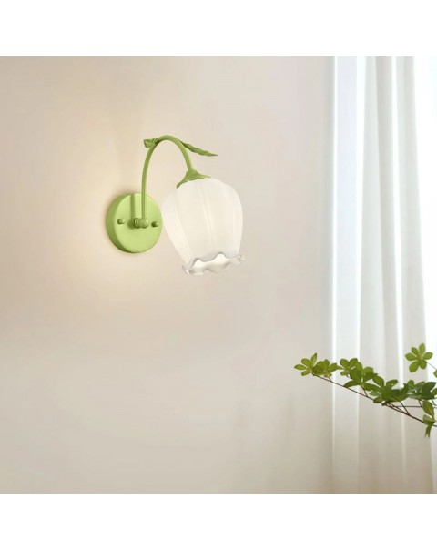 Wall lamps French cream wind flowers living room sofa back wall aisle ambiance retro creative bedroom bedside lamps