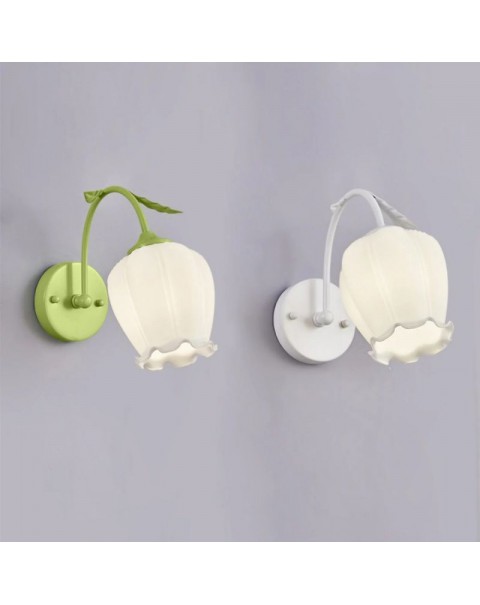 Wall lamps French cream wind flowers living room sofa back wall aisle ambiance retro creative bedroom bedside lamps