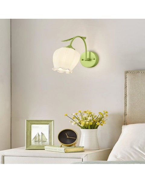 Wall lamps French cream wind flowers living room sofa back wall aisle ambiance retro creative bedroom bedside lamps