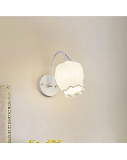 Wall lamps French cream wind flowers living room sofa back wall aisle ambiance retro creative bedroom bedside lamps