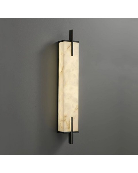 New Chinese style all copper Yunshi wall lamp long staircase living room TV background wall lamp net red creative bedroom bedside lamps
