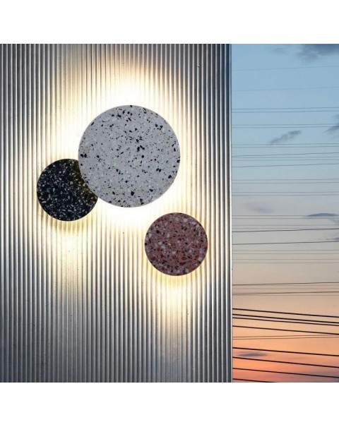 Minimalist Round Cement Eclipse Wall Sconce Designer Minimalist Entryway Living Room Dining Room Bedroom TV Background Wall Lights