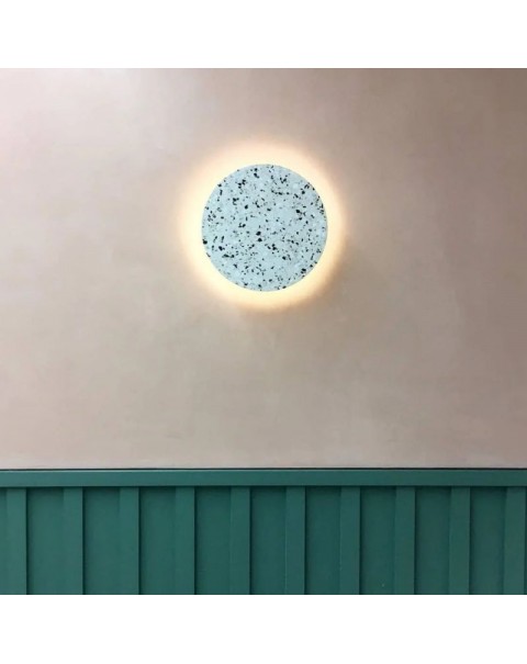 Minimalist Round Cement Eclipse Wall Sconce Designer Minimalist Entryway Living Room Dining Room Bedroom TV Background Wall Lights