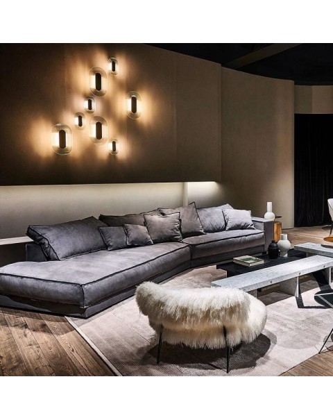 Scandinavian background wall lights living room sofa aisle bedside study designer LED stairwell art glass lights
