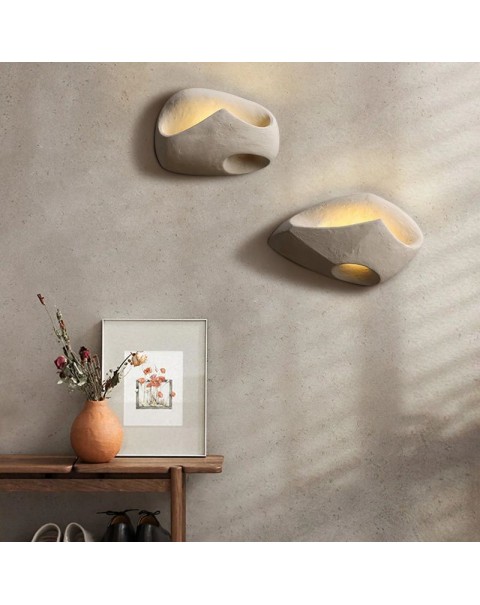 Old Branch Ma Series Minimalist Cement Wall Sconce Wabi-sabi Style Designer Art B&B Hotel Backdrop Walkway Lights