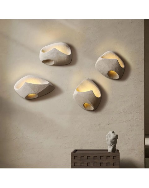 Old Branch Ma Series Minimalist Cement Wall Sconce Wabi-sabi Style Designer Art B&B Hotel Backdrop Walkway Lights