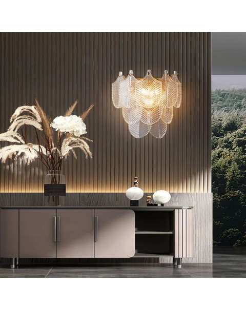 Light luxury French glass bedside wall lamp master bedroom post-modern minimalist Italian antique creative living room corridor lamps and lanterns