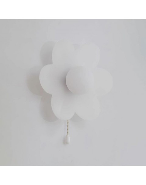 MOFAS Scandinavian modern bedroom bedside cream wind net red full-spectrum eye protection children's flowers wall lamp with switch