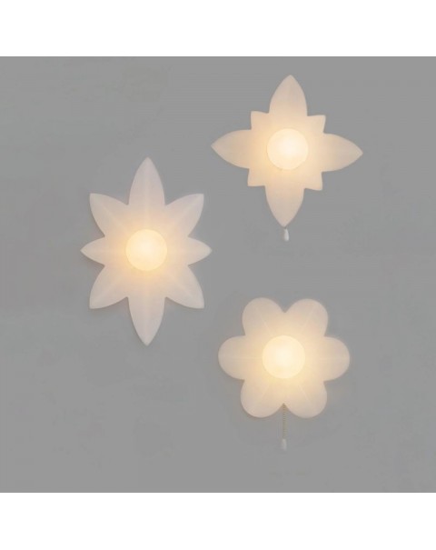 MOFAS Scandinavian modern bedroom bedside cream wind net red full-spectrum eye protection children's flowers wall lamp with switch