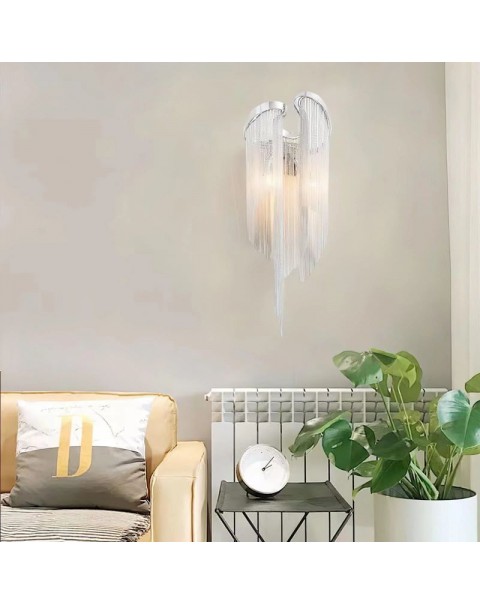 Light luxury post-modern wall lamp bedroom bedside tassel lamp hotel project lights personalized creative aisle stairwell wall lamps