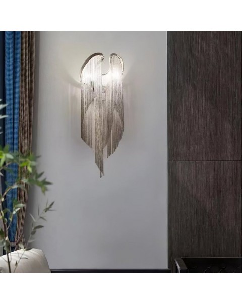 Light luxury post-modern wall lamp bedroom bedside tassel lamp hotel project lights personalized creative aisle stairwell wall lamps