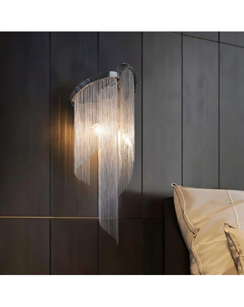 Light luxury post-modern wall lamp bedroom bedside tassel lamp hotel project lights personalized creative aisle stairwell wall lamps